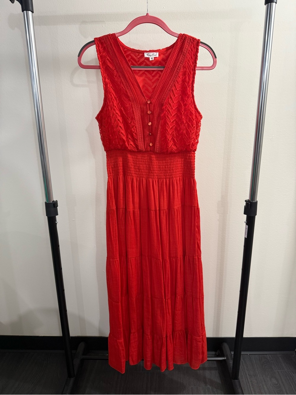 Red Sleeveless Maxi Dress with Smocked Waist - Knox Rose